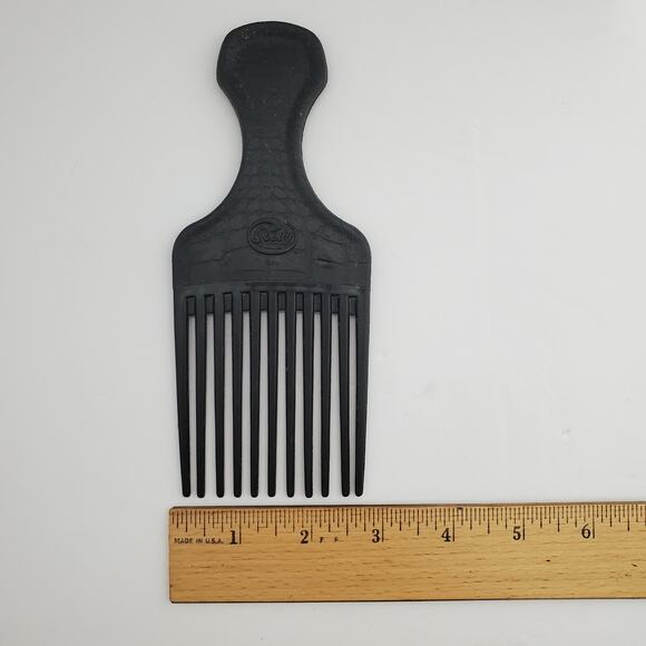 Vtg Goody Hair Pick Black Crocodile Textured 6.5” Lift & Volume Pre-Owned - Picture 5 of 7